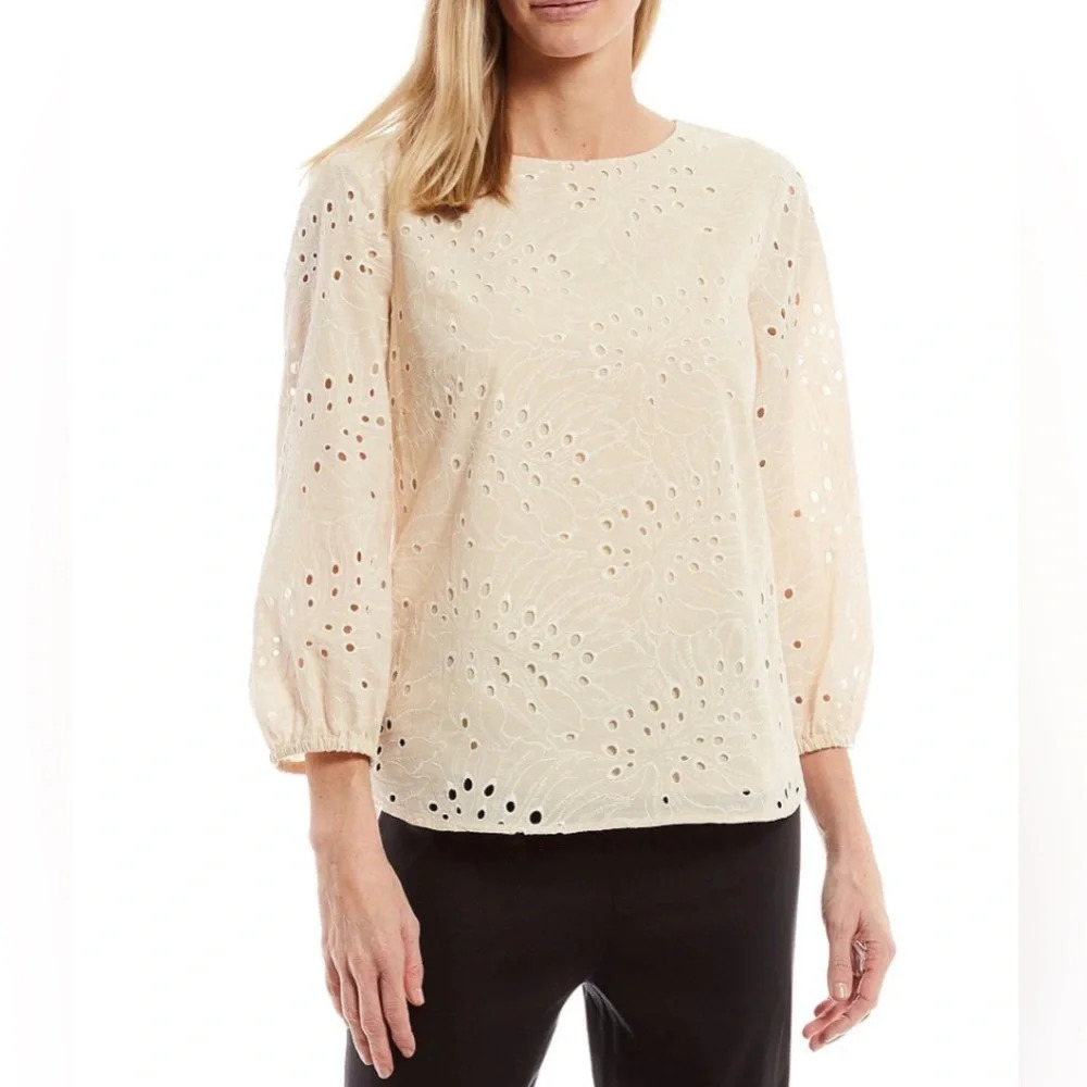 Preston & York Women’s eyelet Woven Alexia Blouse Size M